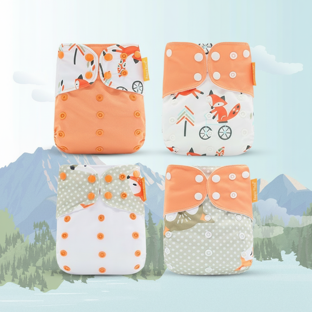 firefly gemini flash use this reference background and turn opacity to 50 then add 4 diapers on top of im 142790