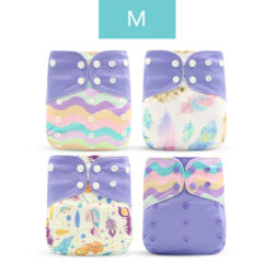 pack x4 pañal de tela happy flute con absorbente de bambú