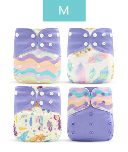 Home v14 pack x4 pañal de tela happy flute con absorbente de bambú